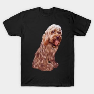 Licking tongue Cavapoo Cavoodle puppy - cute cavalier king charles spaniel T-Shirt